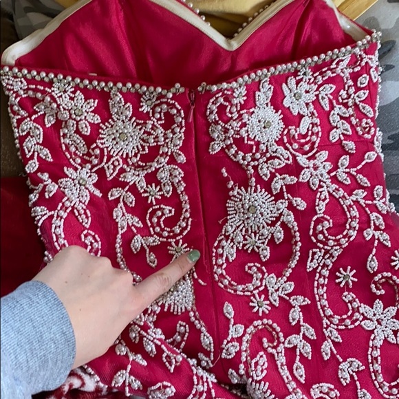 Hot pink ombré beaded prom dress - Picture 5 of 5